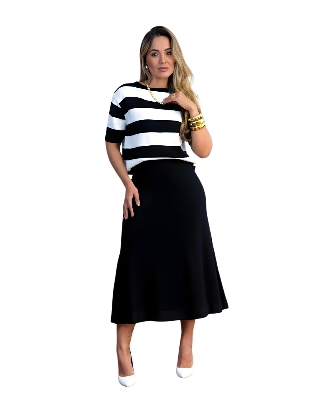 Conjunto de Malha Modal Suave e Versátil Para Mulher