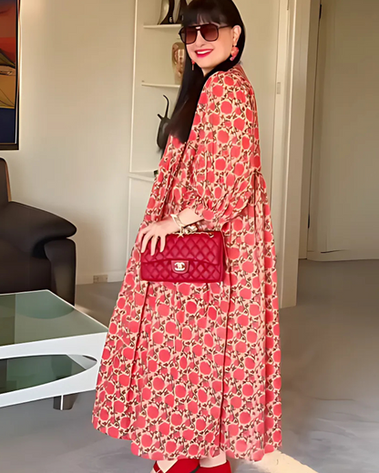 Vestido Midi de Manga Comprida com Estampado Floral