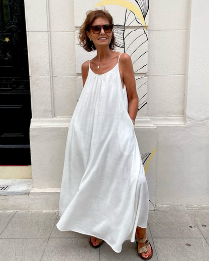 Vestido camisola com costas nuas