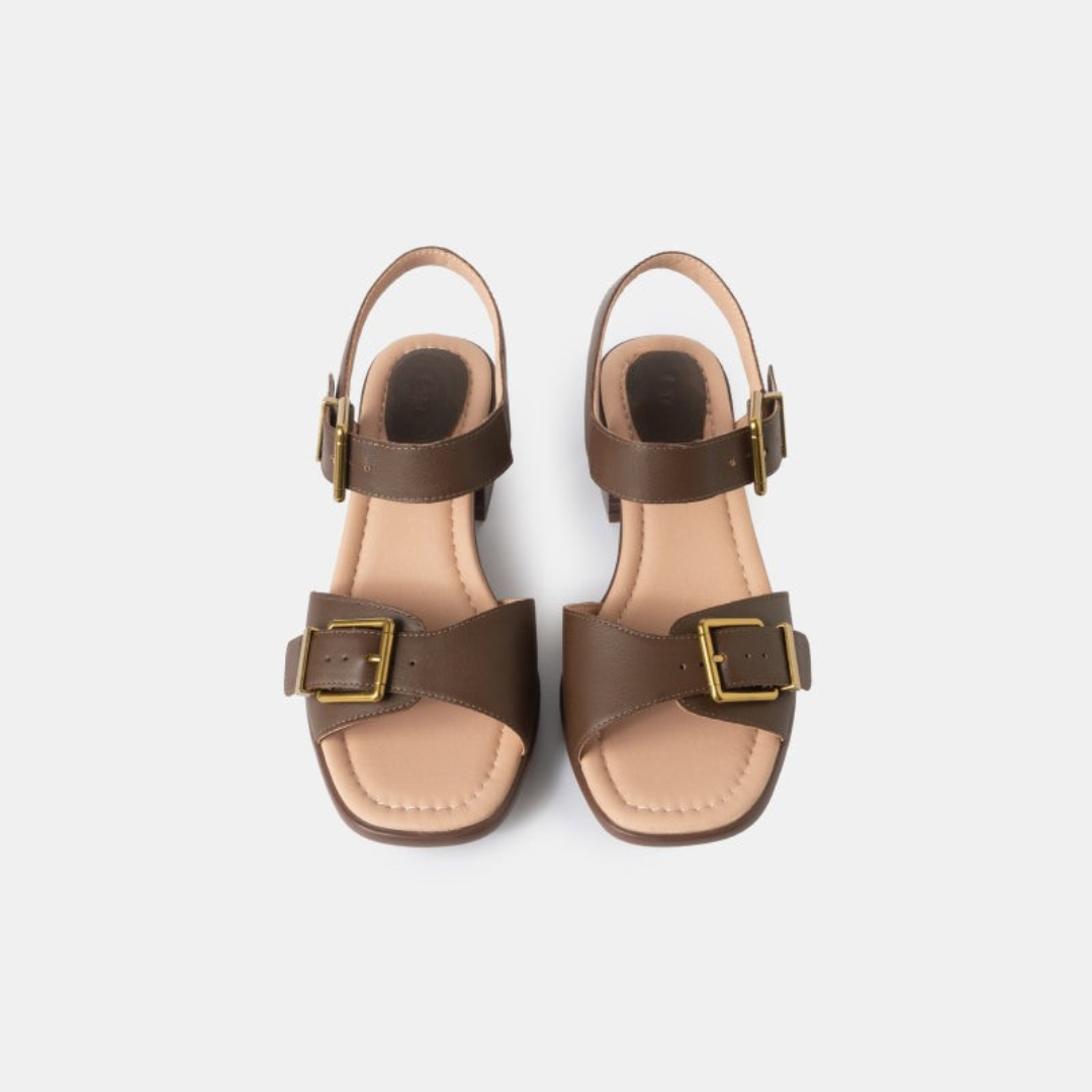 Sandálias de Salto Largo com Biqueira Quadrada