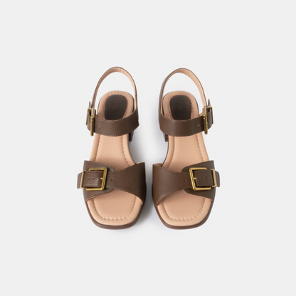 Sandálias de Salto Largo com Biqueira Quadrada