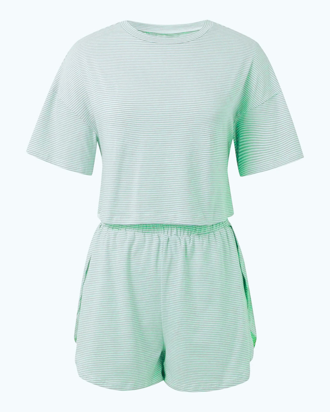 Pijama com camisola e calções com abertura para mulher