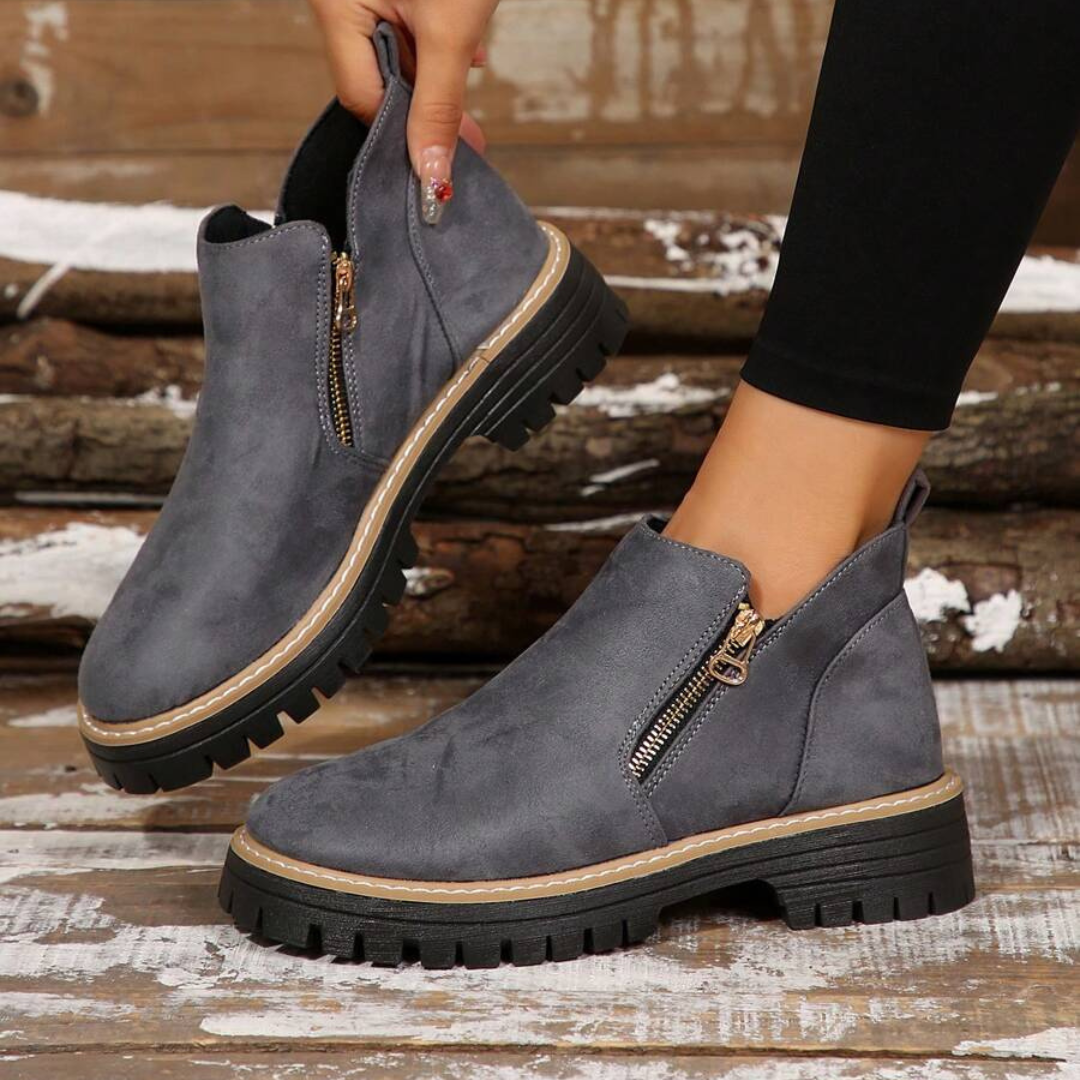 Botas de Cano Curto com Fecho de Correr para Mulher