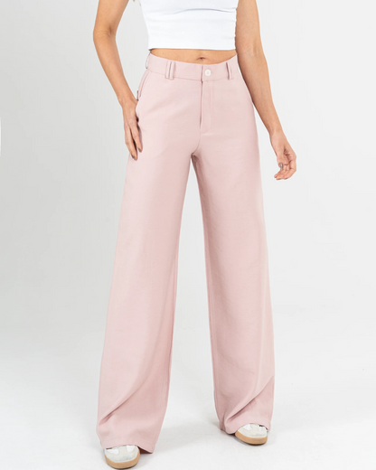 Calças Rectas de Cintura Alta e Bolsos Frontais de Estilo Utilitário