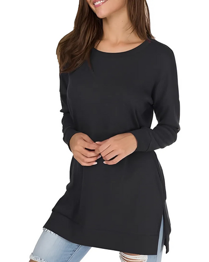 Camisola de Manga Comprida e Folgada para um Estilo Casual e Confortável