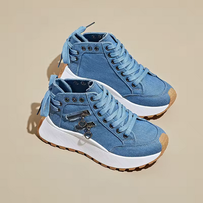 Sapatos casuais para mulher com sola alta ergonómica