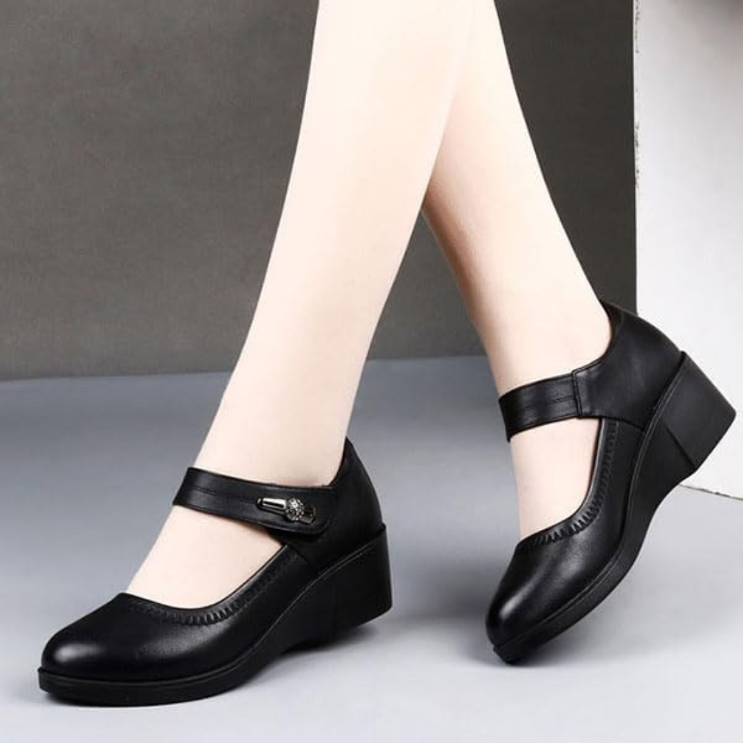 Sapatos de Salto Baixo para Mulher com Design Elegante e Ajuste Confortável