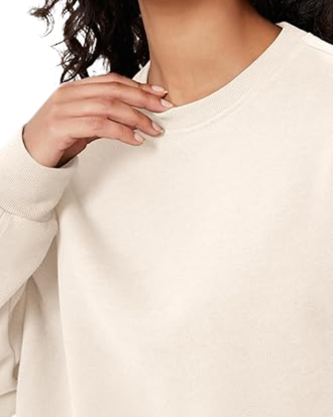 Camisolas Curtas de Lã de Grandes Dimensões para Mulher