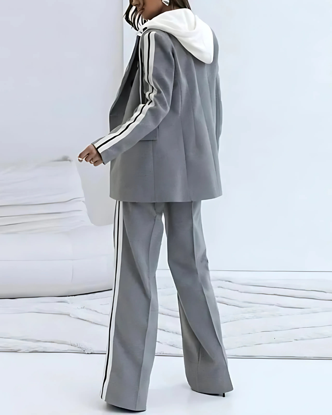 Conjunto Alfaiataria Desportiva com Blazer e Calças de Estilo Urbano