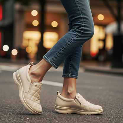 Sapato casual slip-on acolchoado para mulher