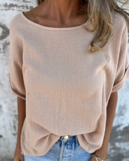 Camiseta de Manga Curta com Gola Redonda