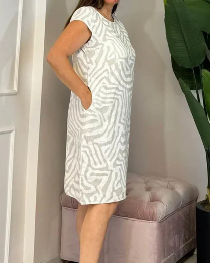 Vestido curto Boho solto e justo