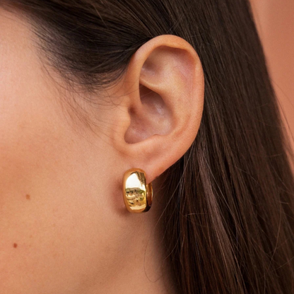 Brincos de argola grossa com acabamento brilhante