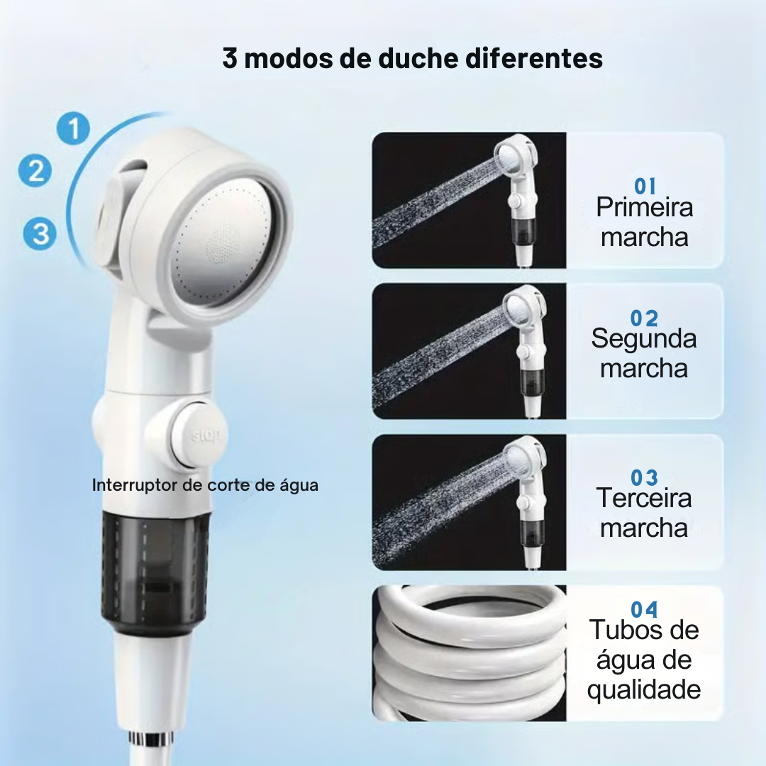 Chuveiro portátil para acampamento