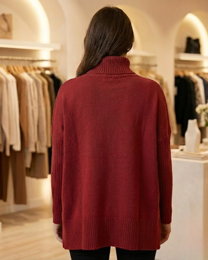 Camisola de gola alta de luxo para mulher