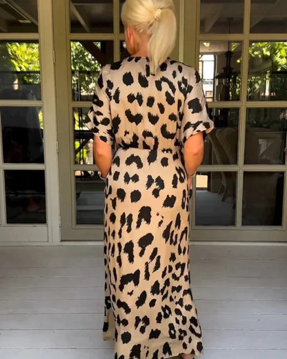 Vestido Maxi Feminino com Estampado Animal Moderno