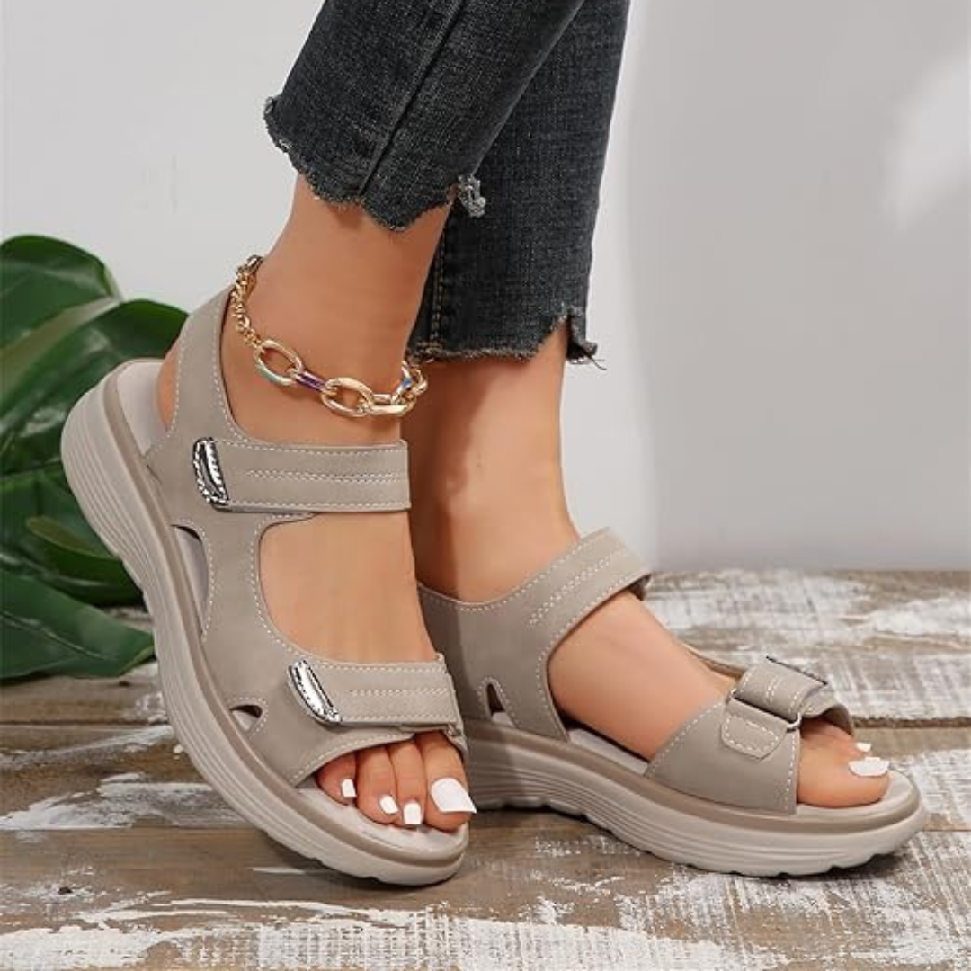 Sandálias desportivas ergonómicas com ajuste elástico para mulher.