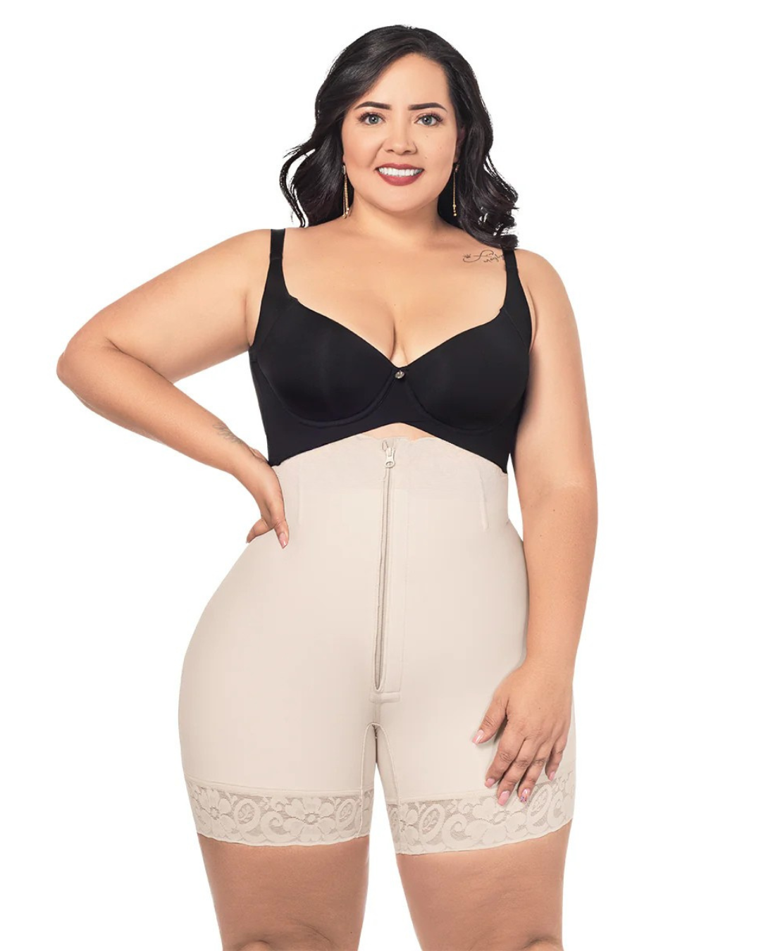 Cinta alta com fecho frontal