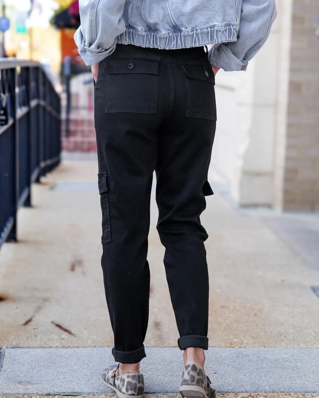 Calças Desportivas de Cintura Subida com Punhos de Carga para Mulher