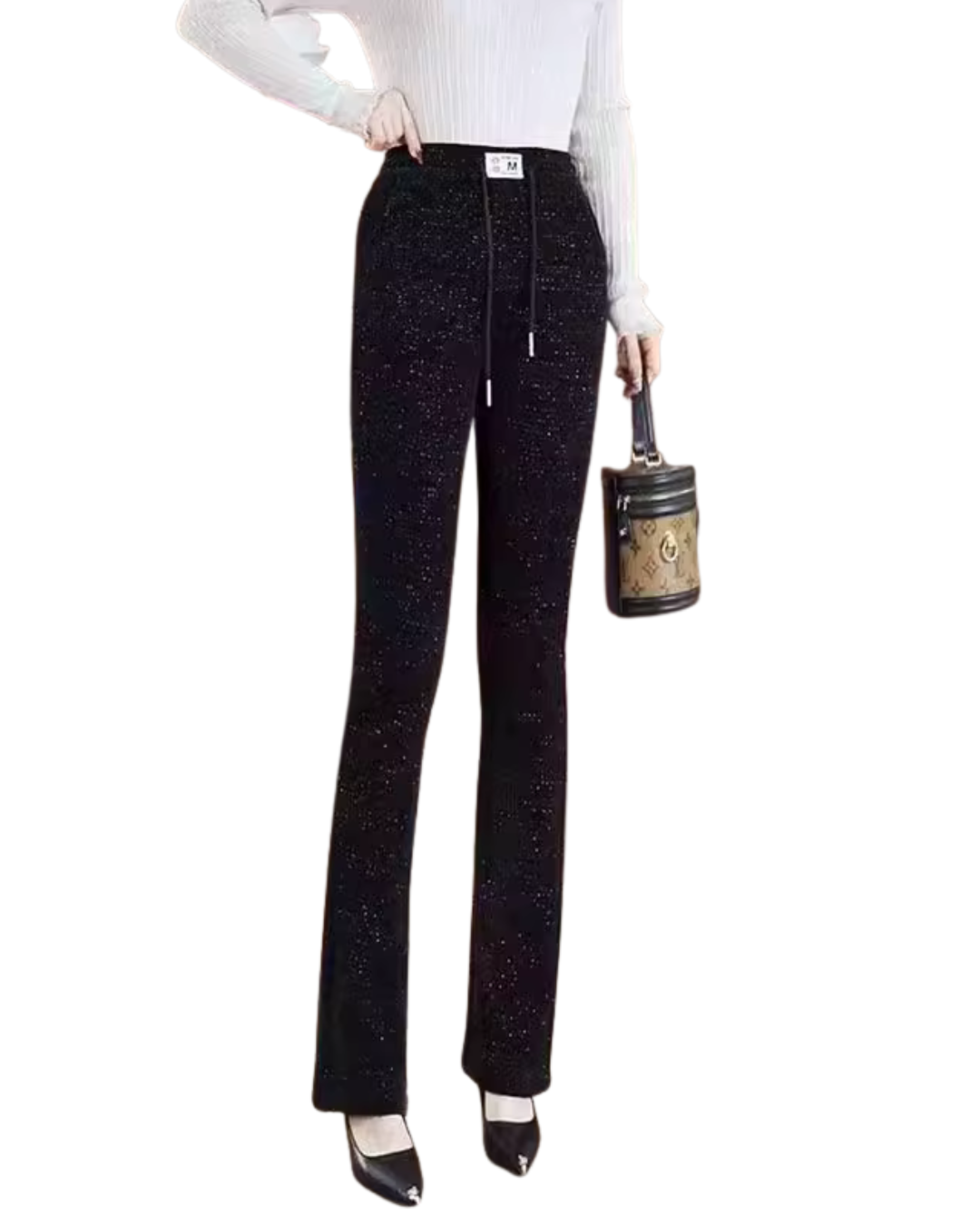 Calças térmicas à boca de sino para mulher