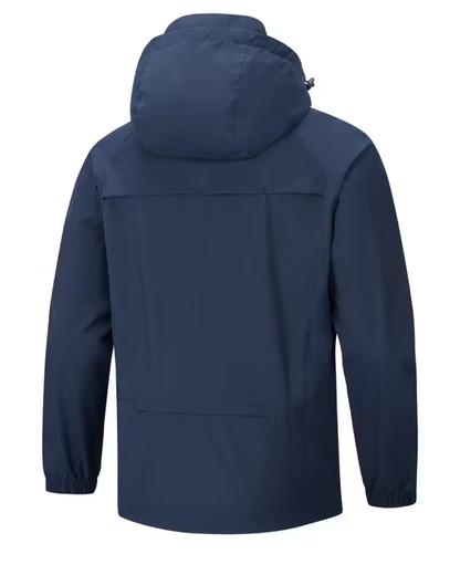 Casaco leve multifuncional impermeável com capuz