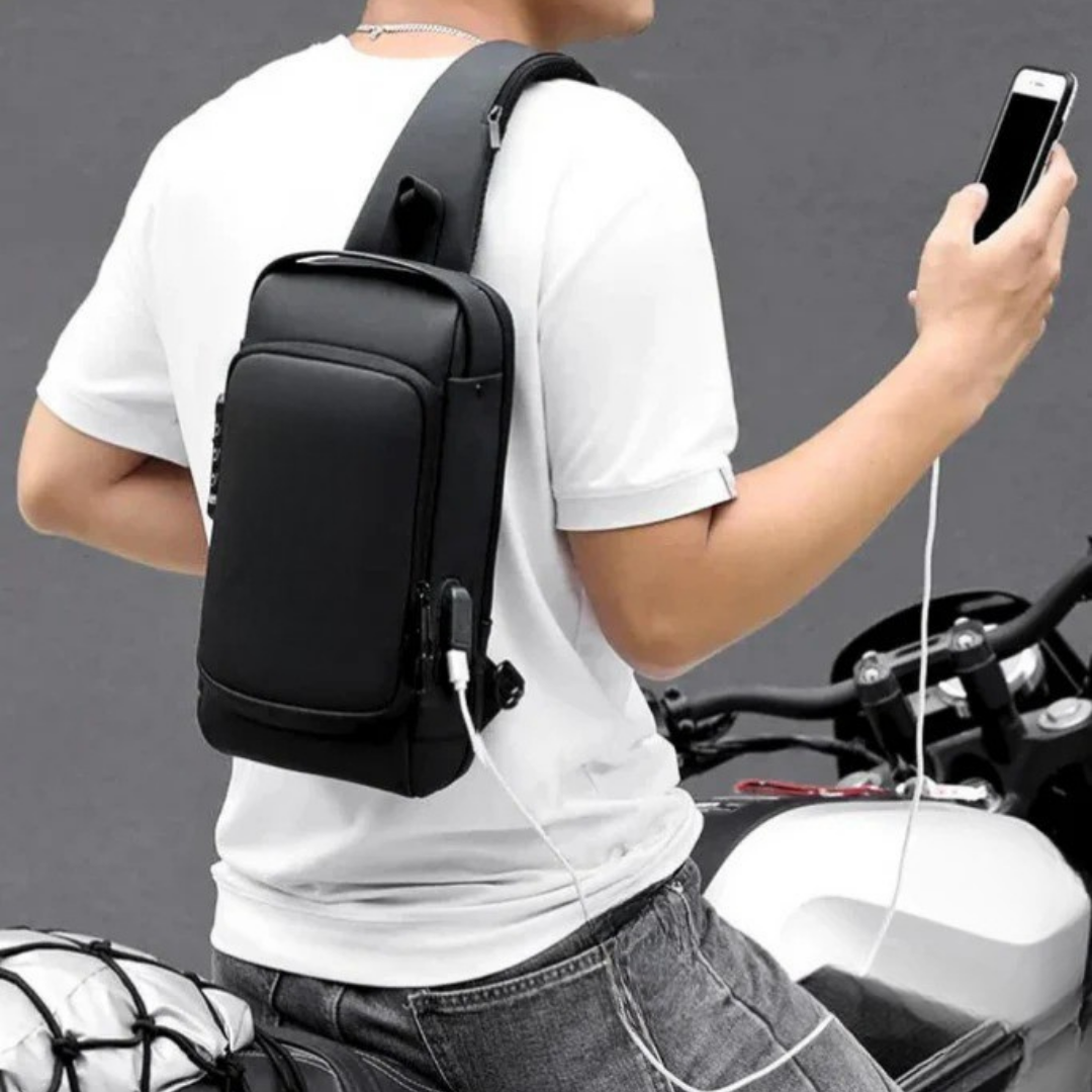 Bolsa cruzada antirroubo para homem
