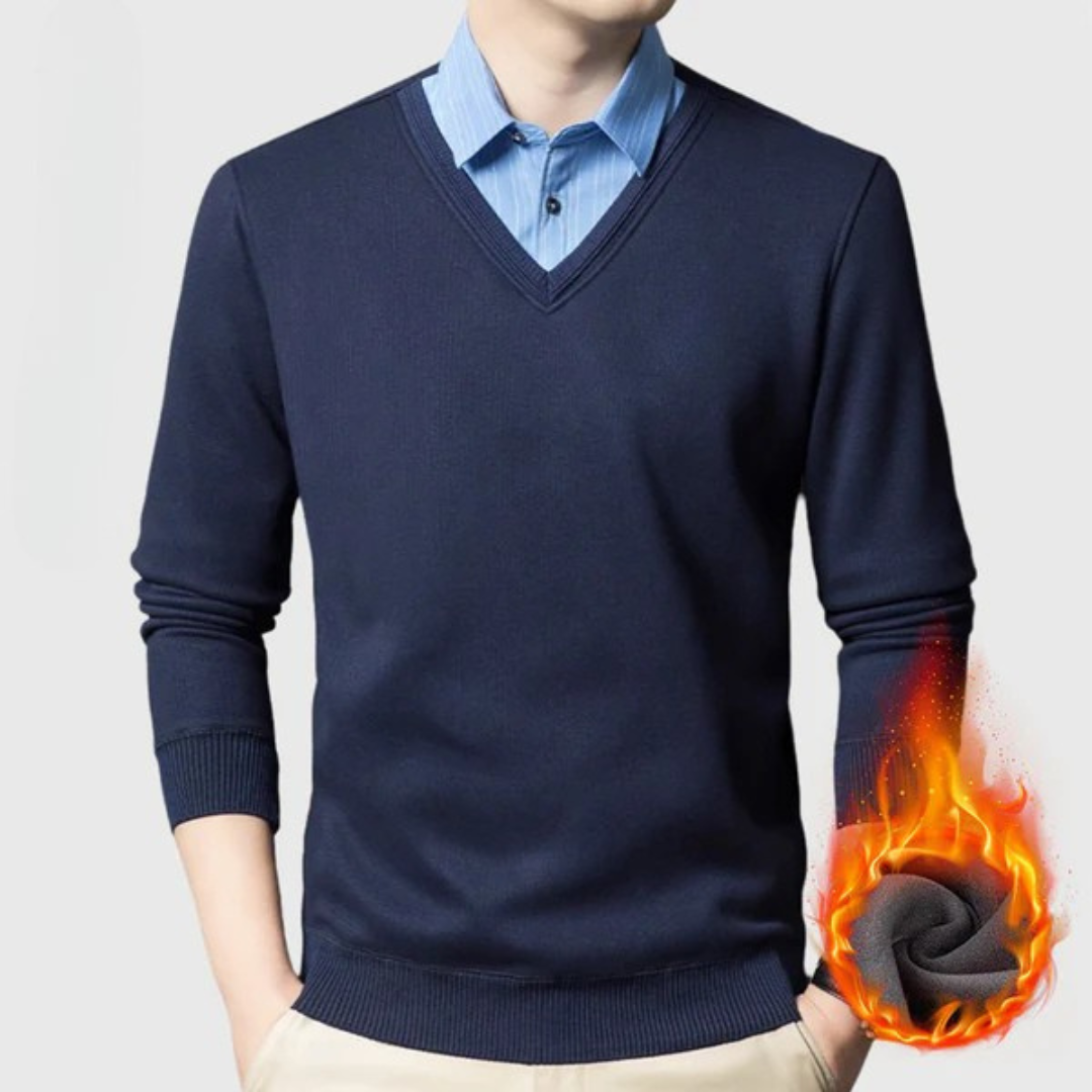 Camisa térmica casual de manga comprida para homem