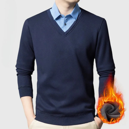 Camisa térmica casual de manga comprida para homem
