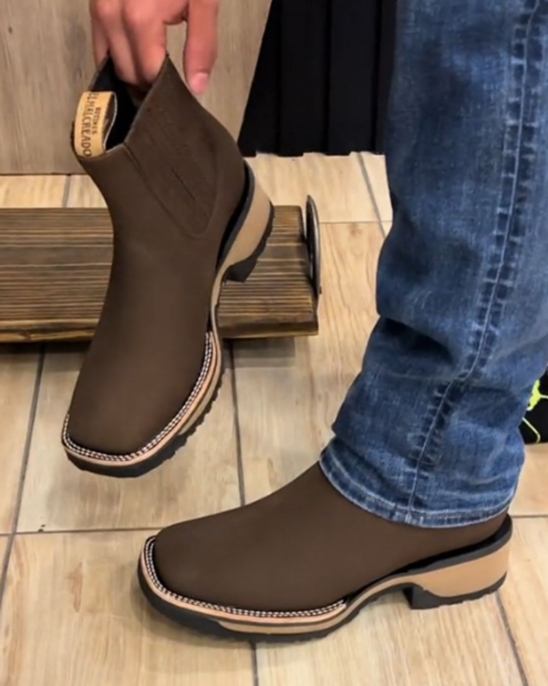 Botins Cowboy de Couro para Homens