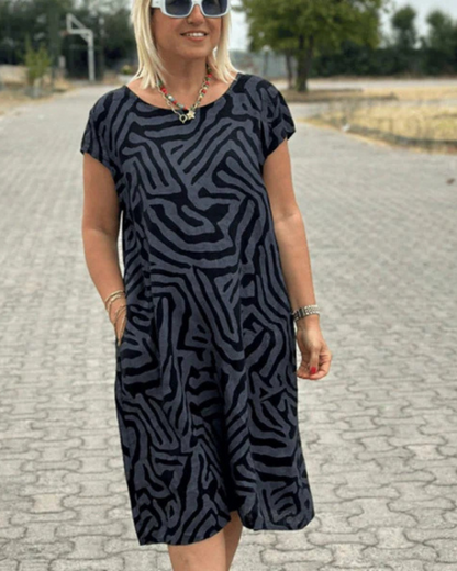 Vestido curto Boho solto e justo