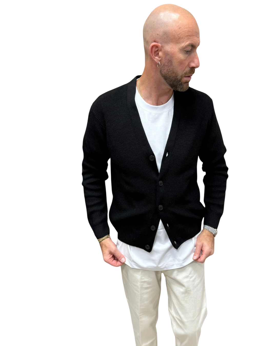 Cardigã de Malha Clássico para Homem