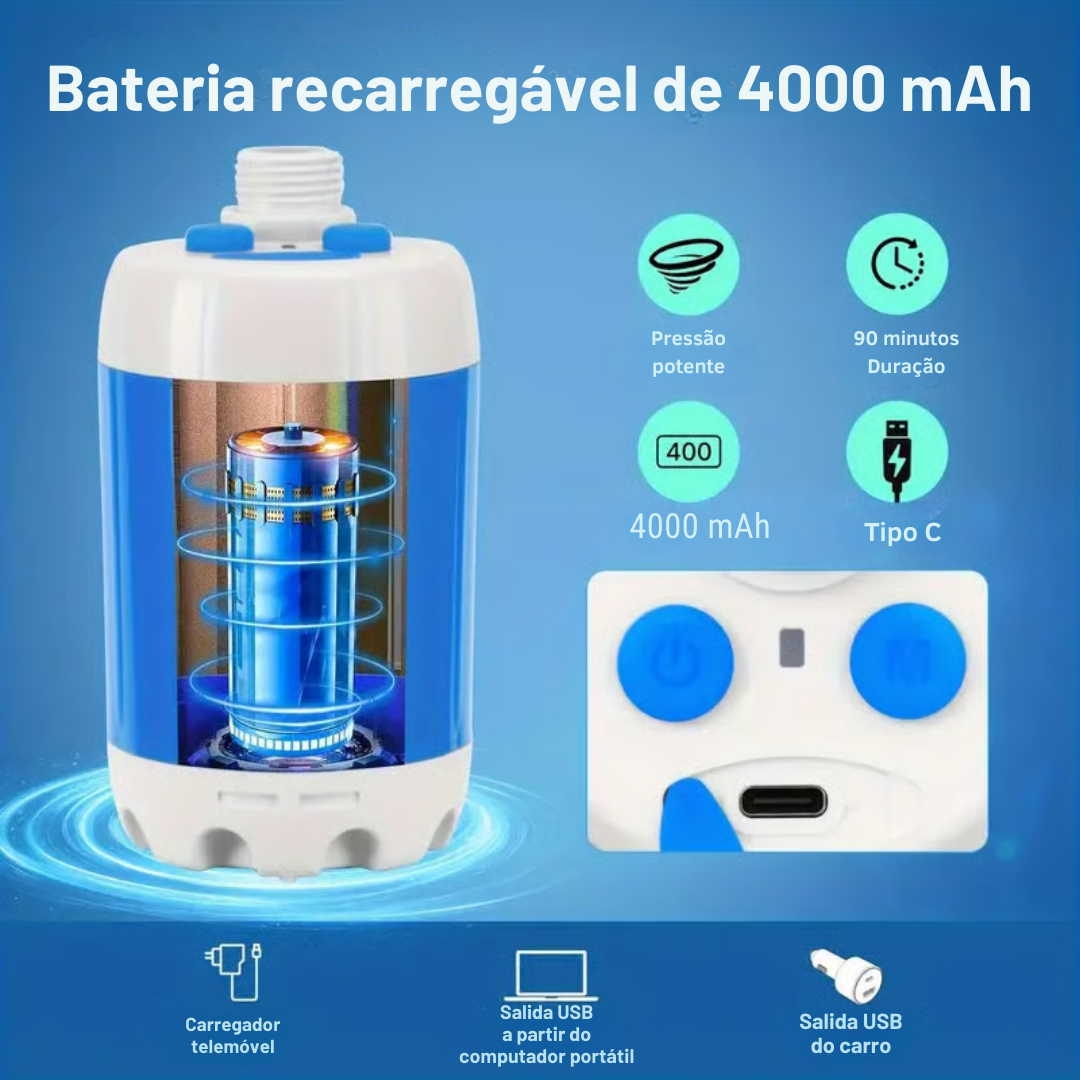 Chuveiro portátil para acampamento