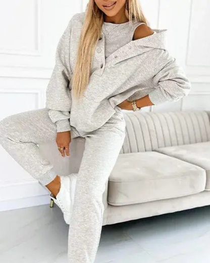 Moletom desportivo informal com capuz para mulher