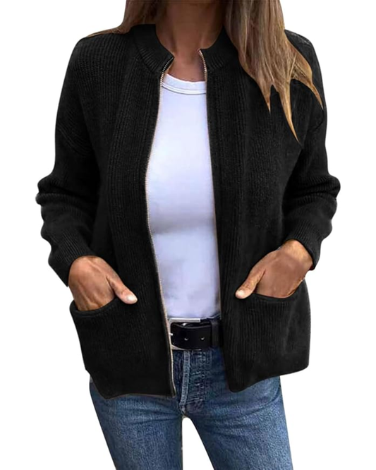 Cardigã Elegante e Quente de Mulher para a Estação de Inverno