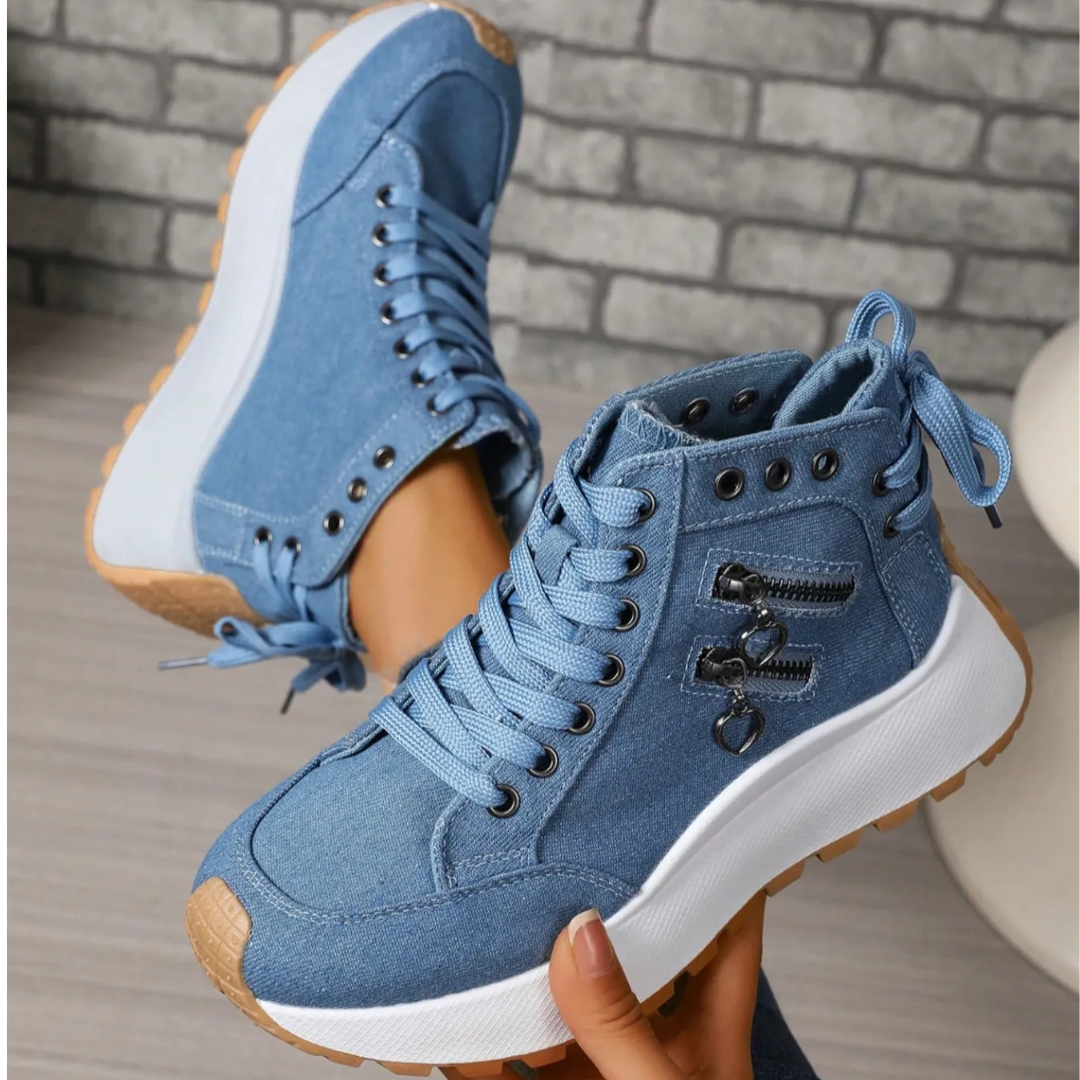 Sapatos casuais para mulher com sola alta ergonómica