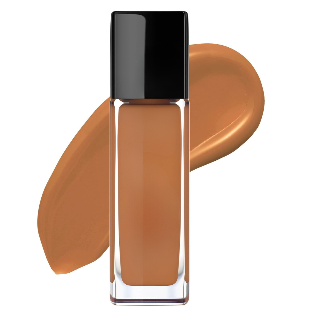 Base Líquida de Alta Cobertura com Acabamento Natural e Cobertura de Longa Duração