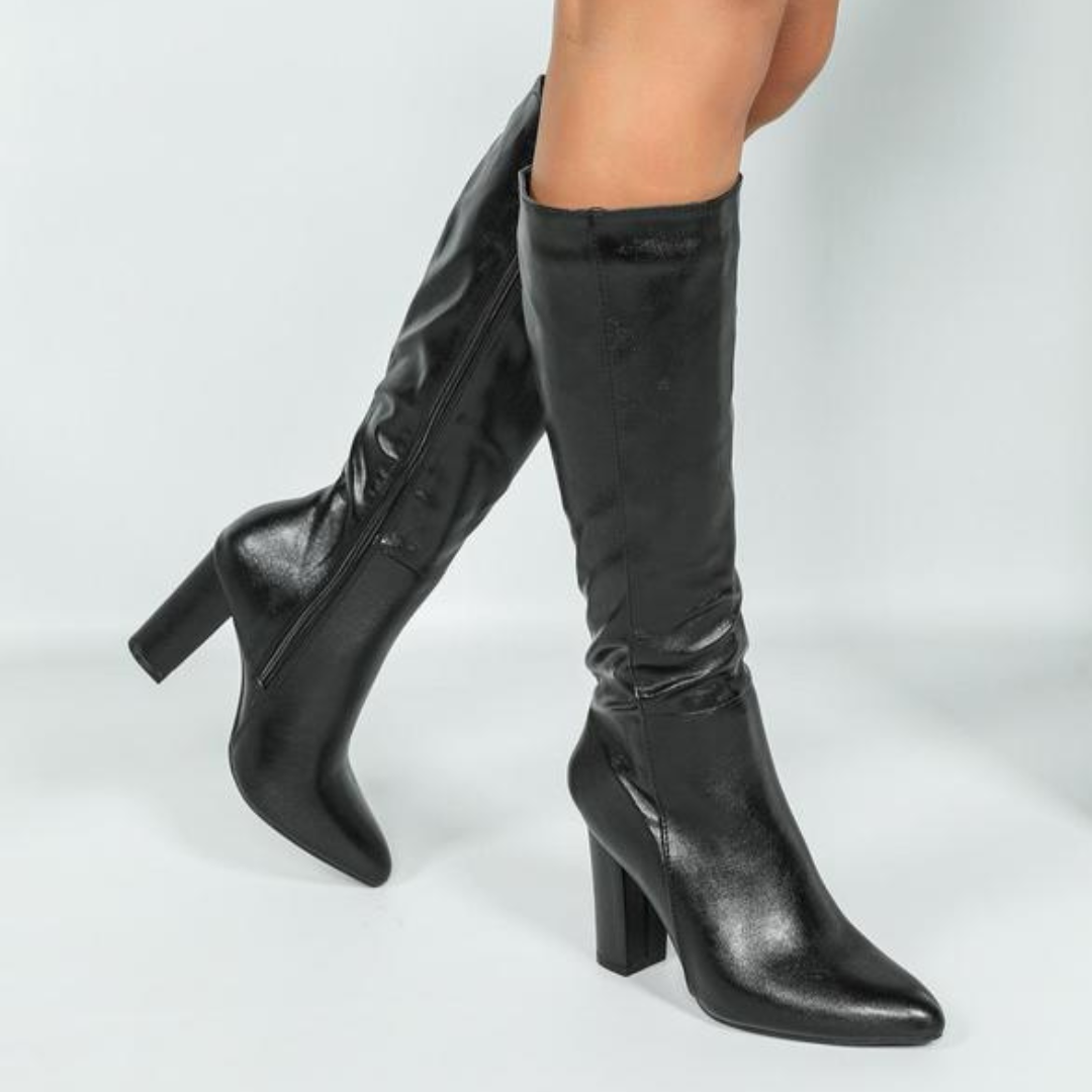 Botas Femininas de Salto Alto com Bico Fino