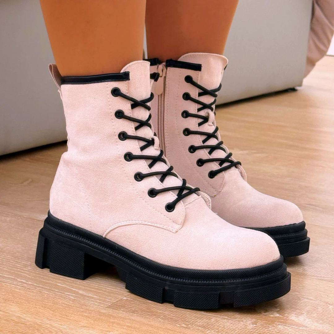 Bota Militar com Plataforma de Efeito Camurça