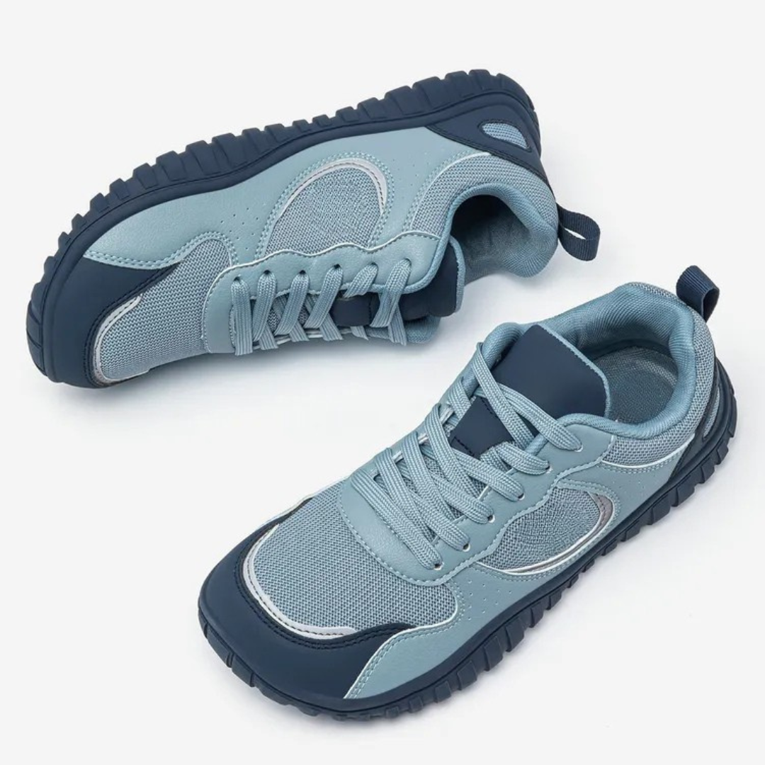 Calçado desportivo unissex respirável de biqueira larga com sola ortopédica