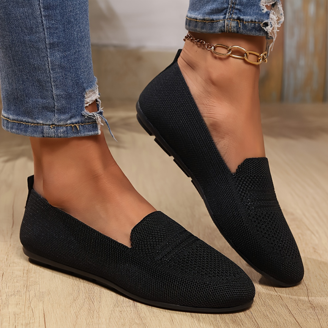 Sapatos Fechados de Tecido Unicolor para Mulher