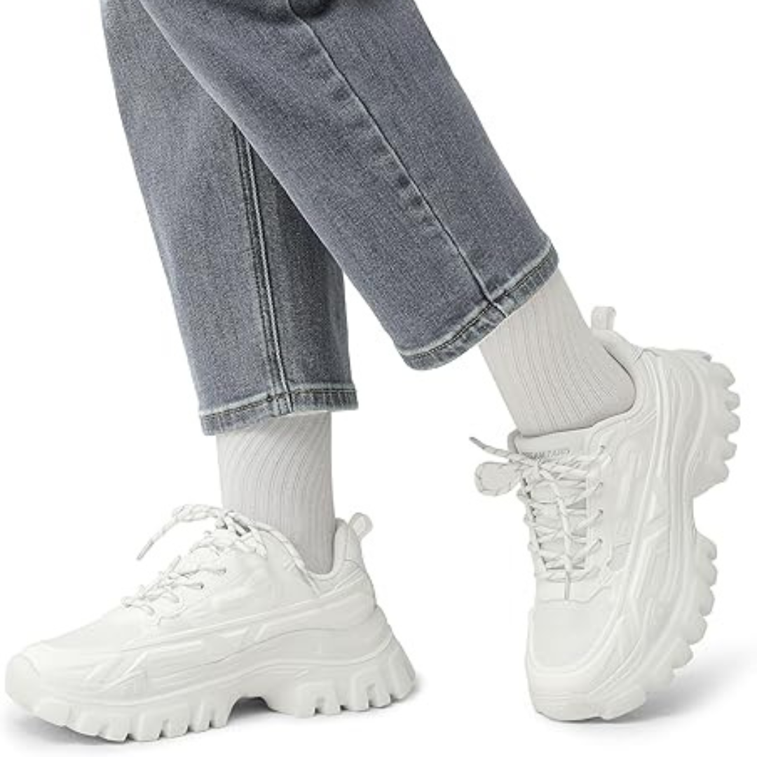 Sapatilhas de Mulher com Atacadores e Plataforma Grossa