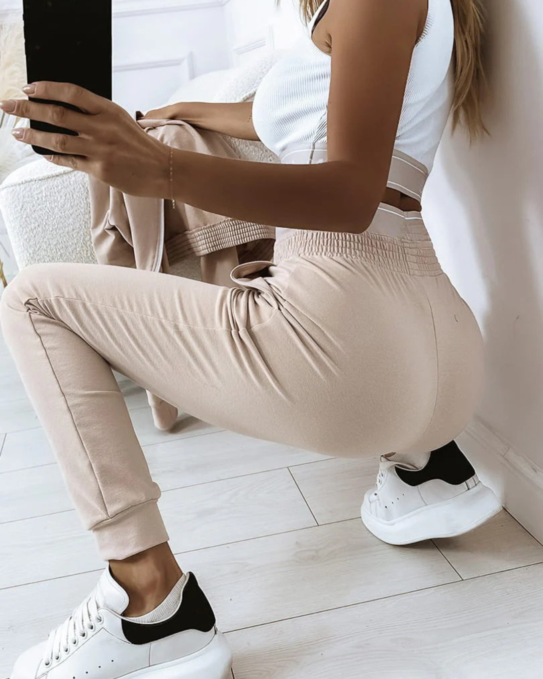 Conjuntos de Desporto de 3 Peças com Fecho de Correr para Mulher