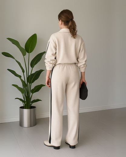 Conjunto de duas peças para mulher, estilo confortável e elegante