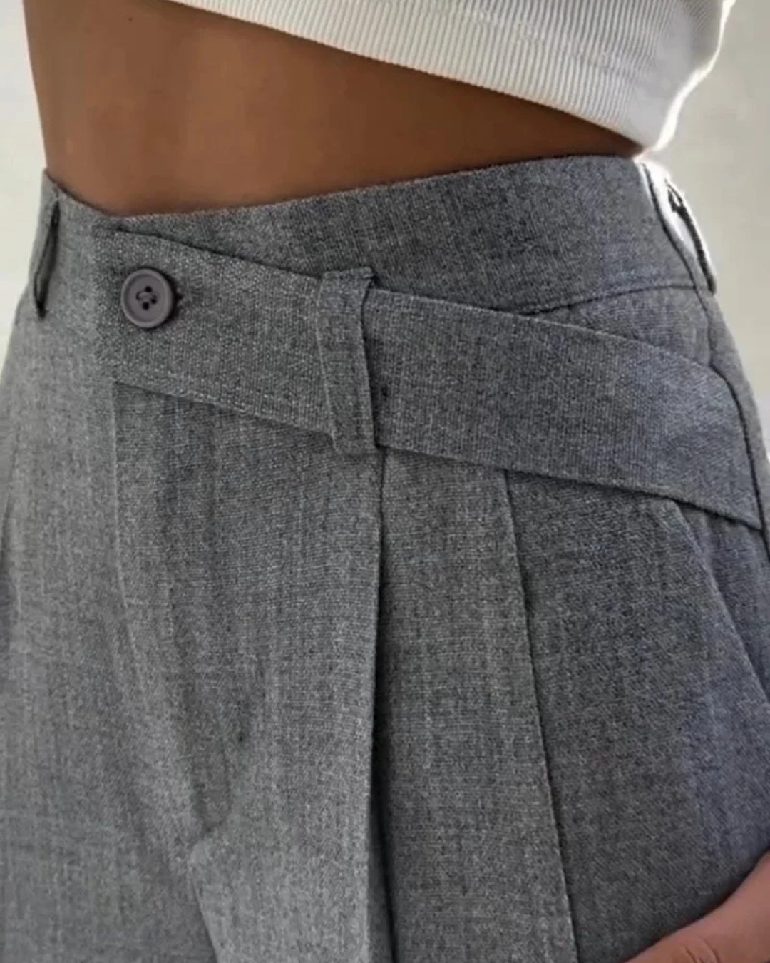 Calças largas casuais para mulher com estilo clássico