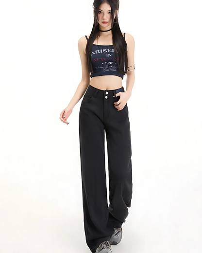 Calças Largas com Dois Botões