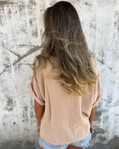 Camiseta de Manga Curta com Gola Redonda