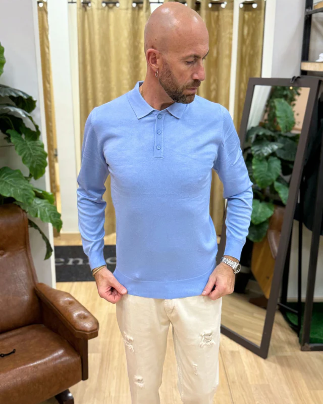 Polo de Manga Longa para Homem