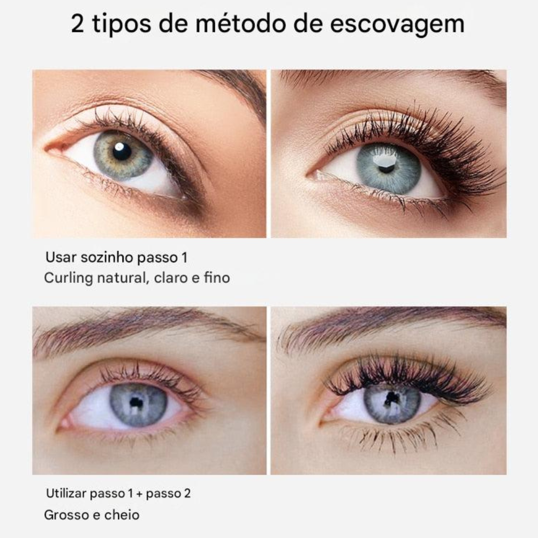 Rímel 2 em 1 com Escovas para uma Ondulação Intensa e um Efeito Alongador (EM PROMOÇÃO 2X1)