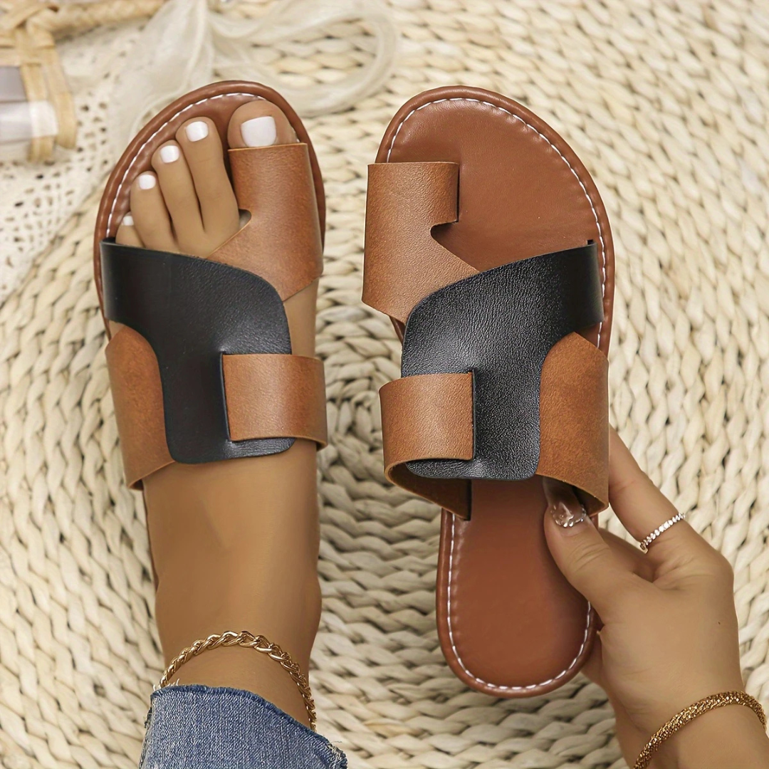 Sandálias rasas de Sola Ortopédica para mulher