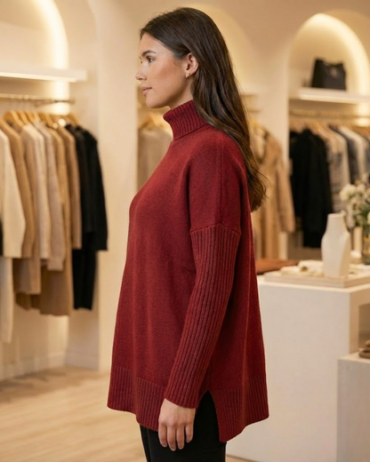 Camisola de gola alta de luxo para mulher